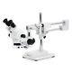 Amscope 7x-90x Binocular Stereo Zoom Microscope +80 Led Light On Double Arm Boom