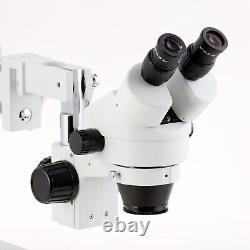 Amscope 7X-90X Binocular Stereo Zoom Microscope +80 LED Light on Double Arm Boom