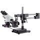 Amscope Sm-4b 3.5x-90x Binocular Stereo Zoom Microscope W Boom Stand+flour Light