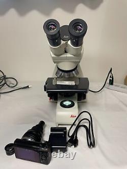 LEICA DM500 MICROSCOPE WITH 4,10,40,100X, and Sony Digita Camera (NEX-5) SET