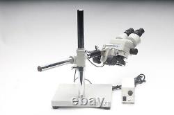 Meiji EMZ-10 Binocular Zoom Stereo Microscope With S-4100 Boomstand & EyePieces