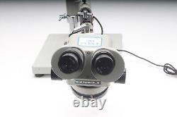 Meiji EMZ-10 Binocular Zoom Stereo Microscope With S-4100 Boomstand & EyePieces