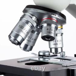 OMAX 40-2000X Binocular LED Compound Microscope+Prepared Slides+Paper+Covers