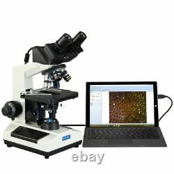 OMAX 40-2000X Darkfield Compound LED Microscope 3.0MP Camera+100X PLAN Objective