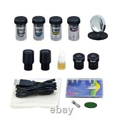 OMAX 40-2000X Darkfield Compound LED Microscope 3.0MP Camera+100X PLAN Objective