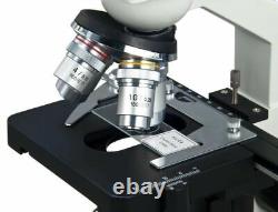 OMAX 40X-2000X Binocular Compound LED Microscope+Case+Slides+Covers+Lens Paper