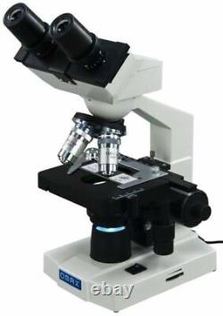 OMAX 40X-2000X Binocular Compound LED Microscope Mechanical Stage +Carrying Case