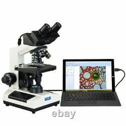 OMAX 40X-2500X Binocular Compound LED Microscope+Built-in 3MP USB Digital Camera