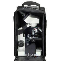 OMAX 40X-2500X Binocular LED Compound Microscope Mechanical Stage + Vinyl Case