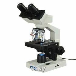 OMAX 40X-2500X Lab Binocular Compound LED Biological Microscope Mechanical Stage