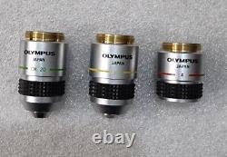Olympus Microscope Objective 4x, 10x, 20x