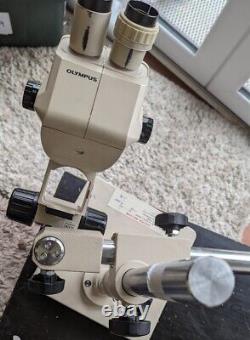 Olympus Microscope SZ- 40 + SZ STB1 E-Arm + SZ-STU1 Microscope with Boom Stand
