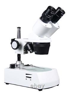 Radical 10x-20x -30x-60x Binocular Stereo Gem Microscope w Top Bottom Light
