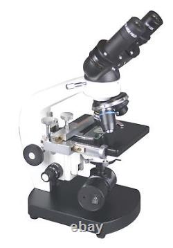 Radical 2500x Compound LED Battery Microscope w 3D Stage & 20 Prepared Slides