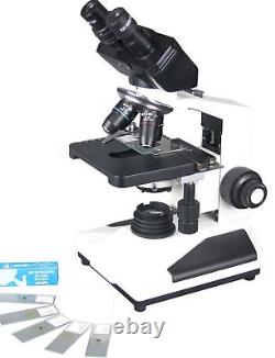 Radical 2500x Professional Binocular Microscope w PLAN Objective Battery Backup