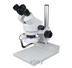 Radical 7-45x Zoom Stereo PCB Welding Dissecting Microscope w Circular LED Light